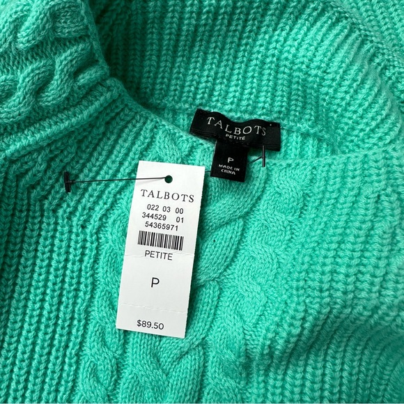 NWT Talbots three quarter sleeve mock neck sweater Petite Small - Picture 3 of 5